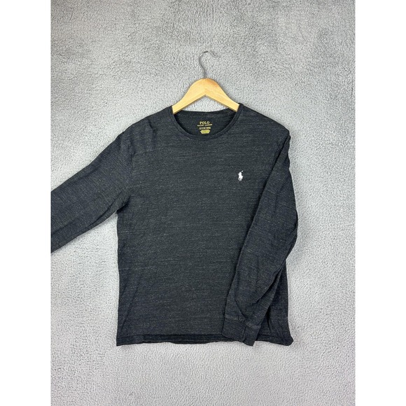 Polo Ralph Lauren Shirt Mens Small Gray Long Sleeve Crewneck Embroidered Pony